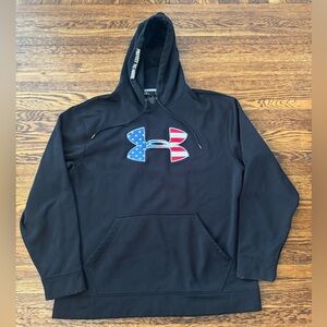 UNDER ARMOUR (PROTECT THIS HOUSE) Black Sweater with Flag Logo embroidered)